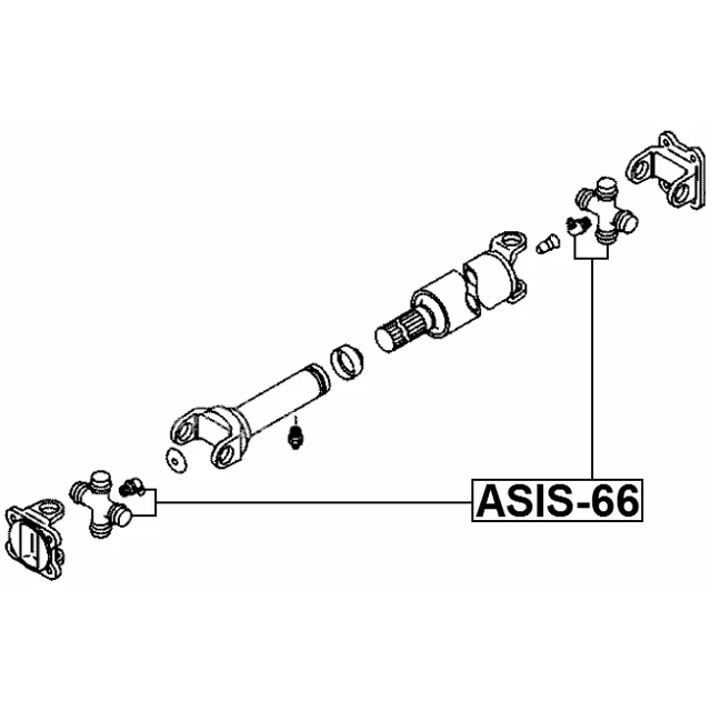 ASIS-66 FEBEST Шарнир, продольный вал (фото 4)