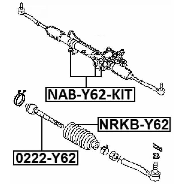NRKB-Y62 FEBEST Пыльник, рулевое управление (фото 4)