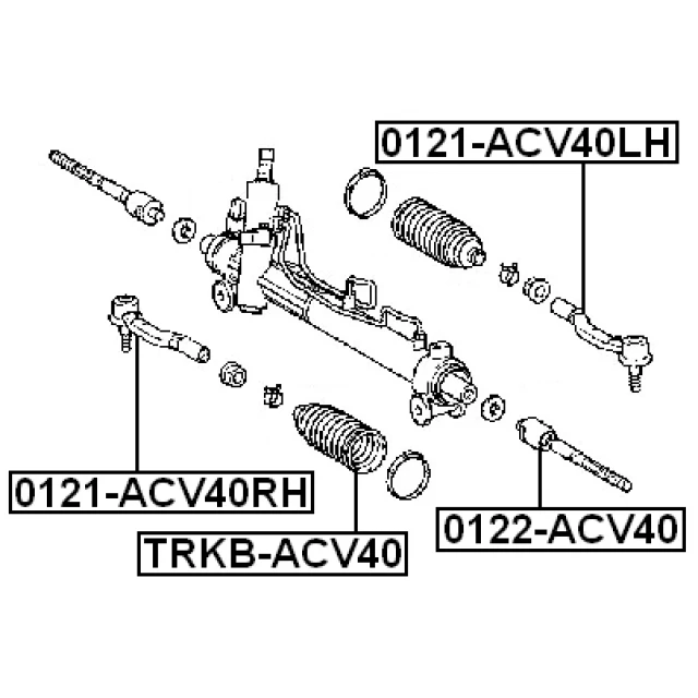 0121-ACV40RH FEBEST Наконечник поперечной рулевой тяги (фото 4)