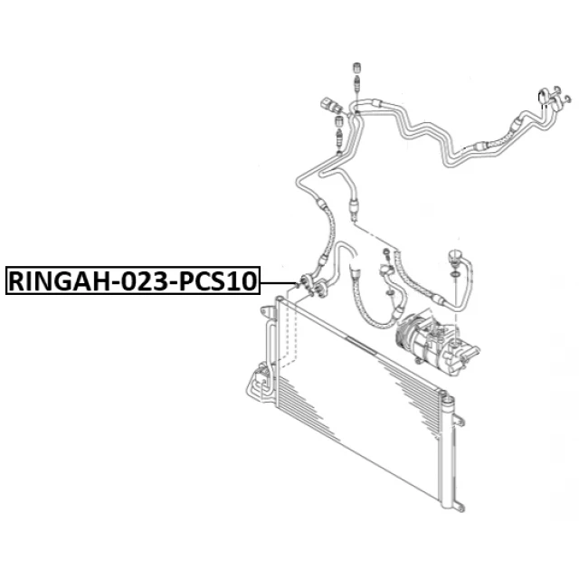 RINGAH-023-PCS10 FEBEST Уплотнительное кольцо, линия кондиционера (фото 4)