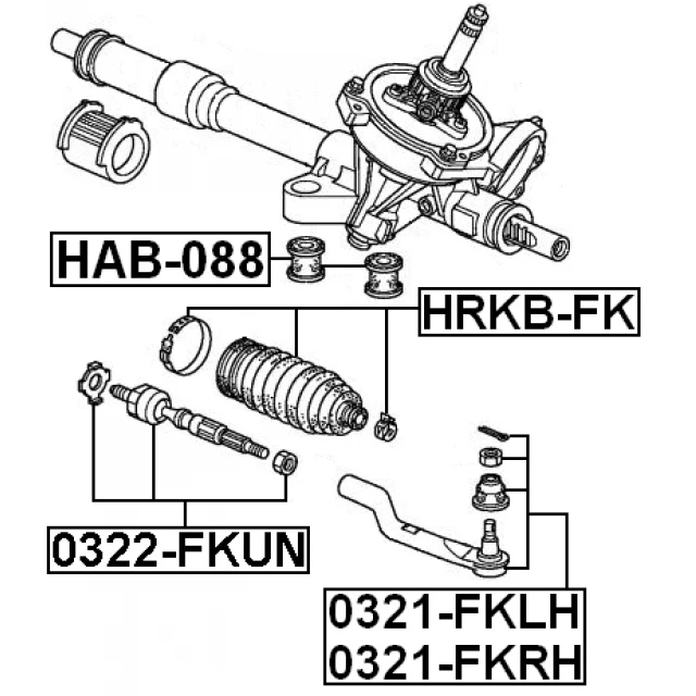 0321-FKRH FEBEST Наконечник поперечной рулевой тяги (фото 4)