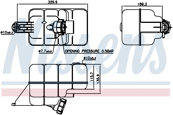996045 NISSENS Компенсационный бак, охлаждающая жидкость (фото 5)