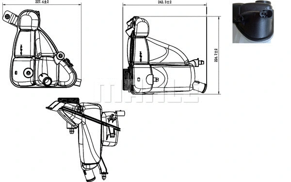 CRT 222 000S KNECHT/MAHLE Компенсационный бак, охлаждающая жидкость (фото 1)