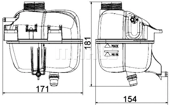 CRT 87 001S KNECHT/MAHLE Компенсационный бак, охлаждающая жидкость (фото 1)