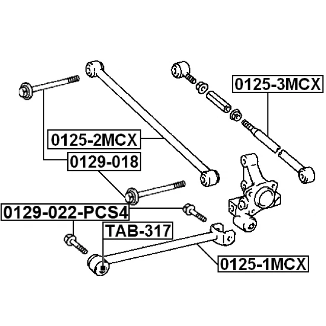 0129-022-PCS4 FEBEST Болт регулировки развала колёс (фото 4)