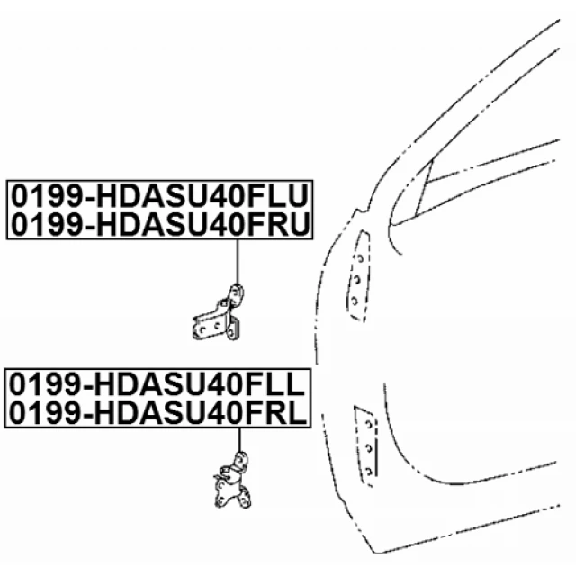 0199-HDASU40FRL FEBEST Дверной шарнир (фото 4)