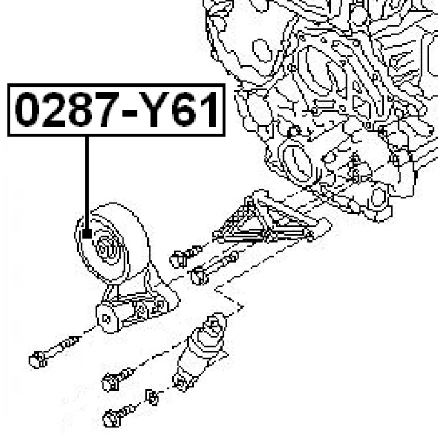 0287-Y61 FEBEST Натяжной ролик, поликлиновой ремень (фото 4)