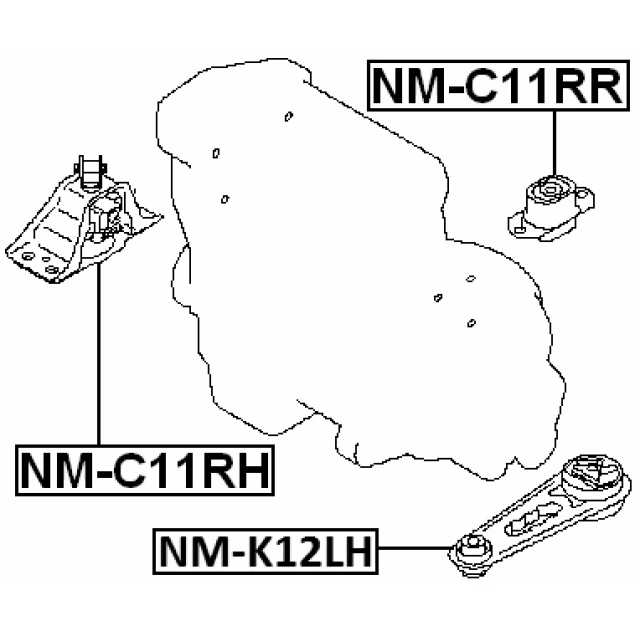 NM-C11RR FEBEST Подвеска, двигатель (фото 4)