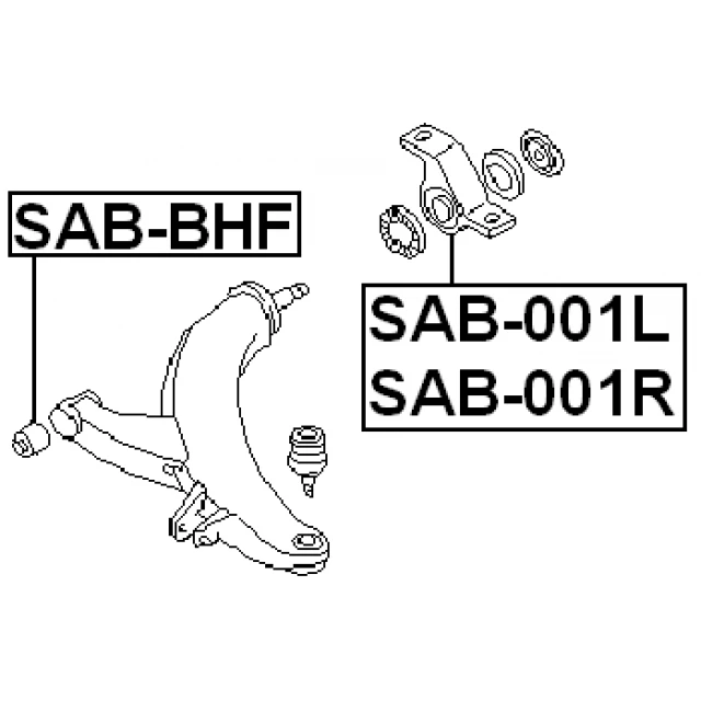 SAB-001L FEBEST Подвеска, рычаг независимой подвески колеса (фото 4)