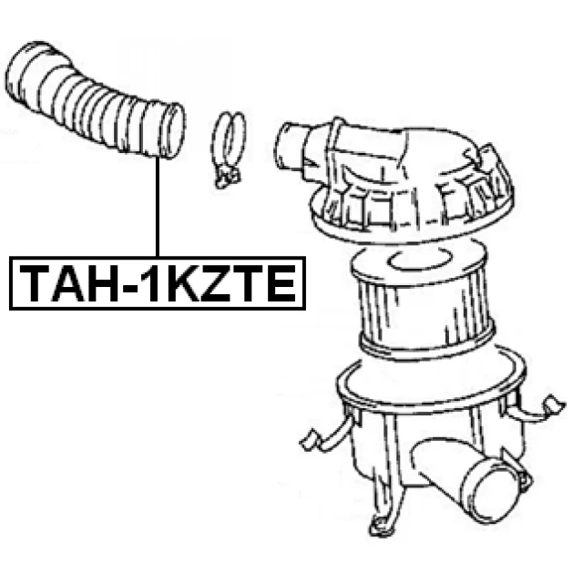 TAH-1KZTE FEBEST Рукав воздухозаборника, воздушный фильтр (фото 4)