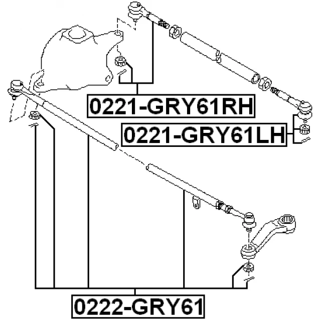 0221-GRY61RH FEBEST Наконечник поперечной рулевой тяги (фото 4)