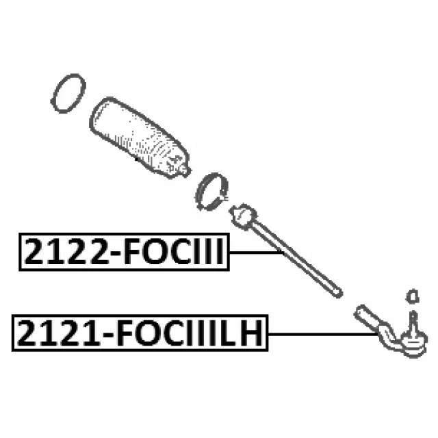 2122-FOCIII FEBEST Осевой шарнир, рулевая тяга (фото 4)