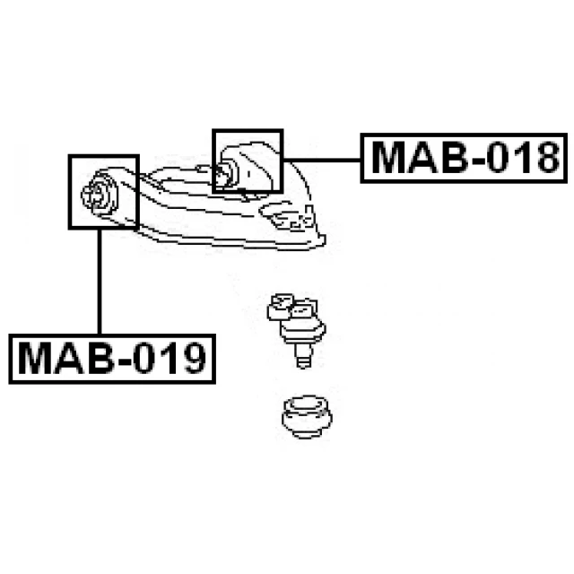 MAB-018 FEBEST Подвеска, рычаг независимой подвески колеса (фото 4)