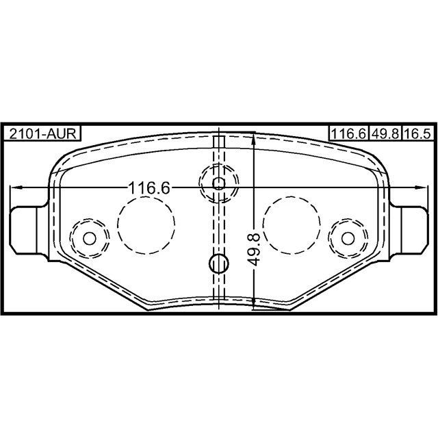 2101-AUR FEBEST Комплект тормозных колодок, дисковый тормоз (фото 4)