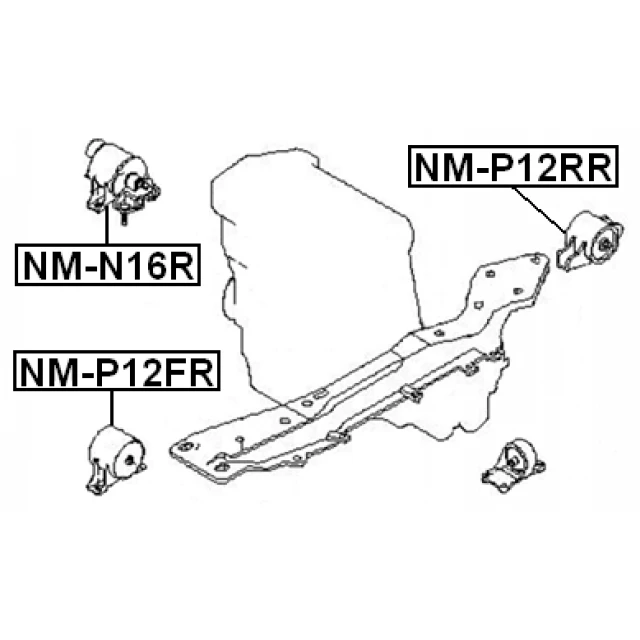 NM-P12RR FEBEST Подвеска, двигатель (фото 4)