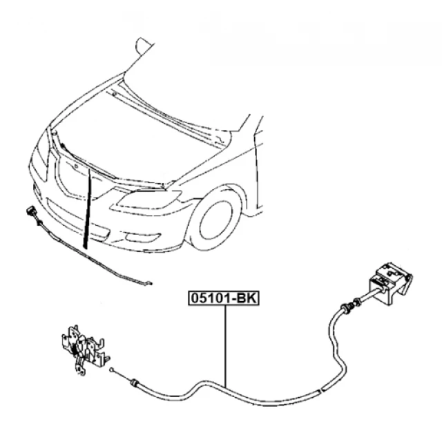 05101-BK FEBEST Тросик замка капота (фото 4)