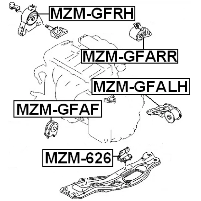 MZM-GFARR FEBEST Подвеска, двигатель (фото 4)
