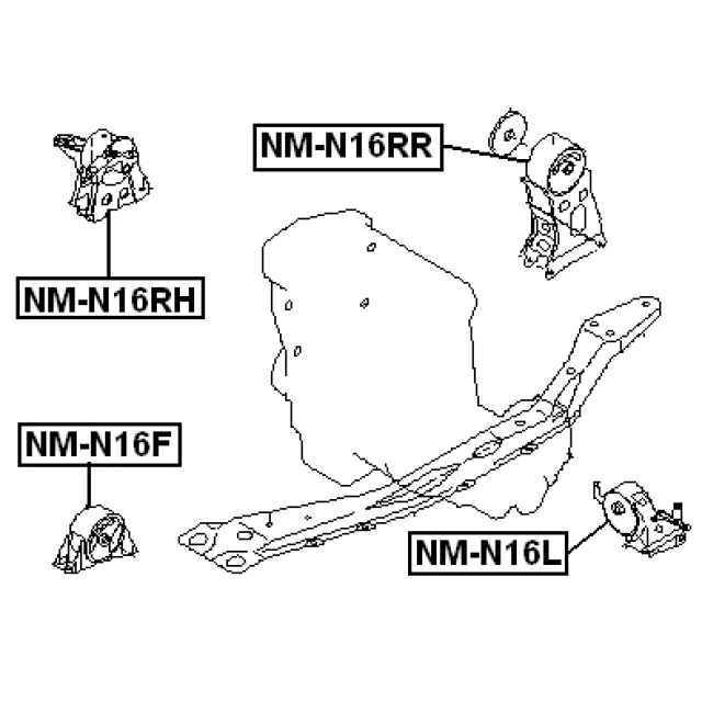 NM-N16F FEBEST Подвеска, двигатель (фото 4)