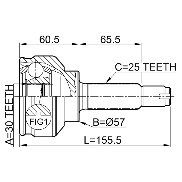 0410-CS3A FEBEST Шарнирный комплект, приводной вал (фото 4)