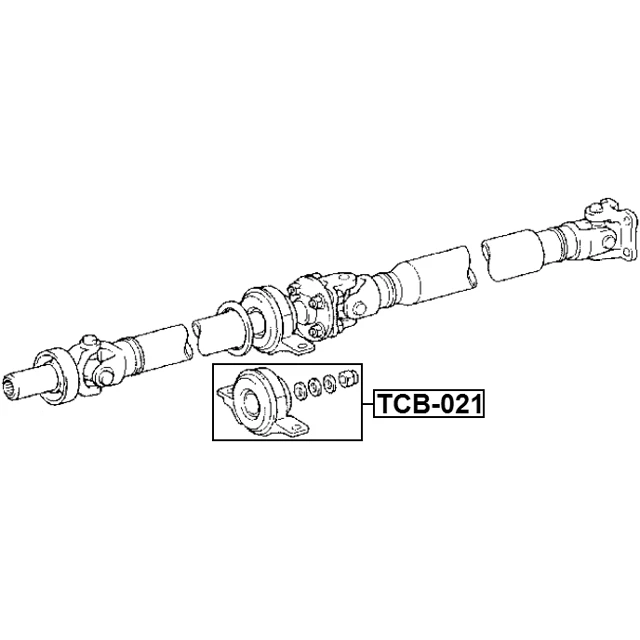 TCB-021 FEBEST Подшипник, промежуточный подшипник карданного вала (фото 4)