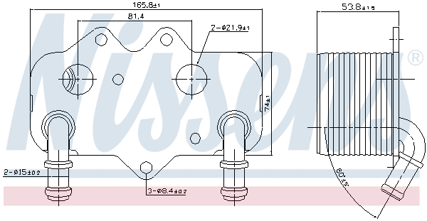 90781 NISSENS масляный радиатор, двигательное масло (фото 5)