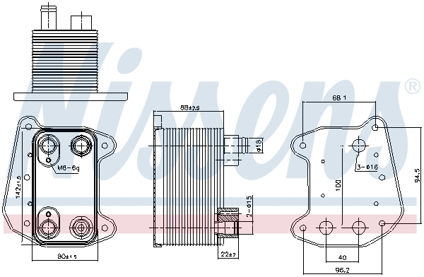 90832 NISSENS масляный радиатор, двигательное масло (фото 6)