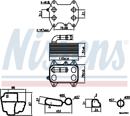 91272 NISSENS Масляный радиатор, двигательное масло (фото 6)