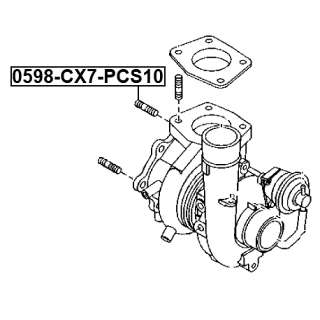 0598-CX7-PCS10 FEBEST Болт, выпускной коллектор (фото 4)