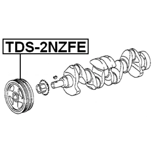 TDS-2NZFE FEBEST Ременный шкив, коленчатый вал (фото 4)