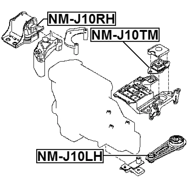 NM-J10RH FEBEST Подвеска, двигатель (фото 4)