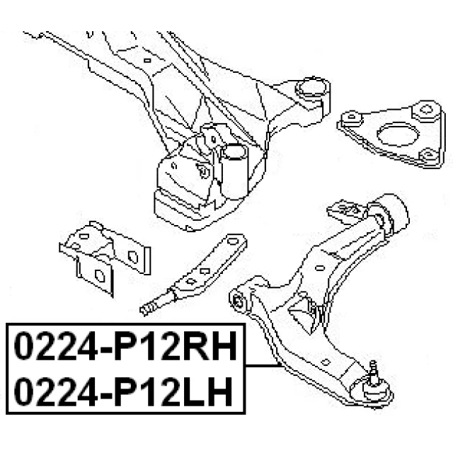 0224-P12RH FEBEST Рычаг независимой подвески колеса, подвеска колеса (фото 4)