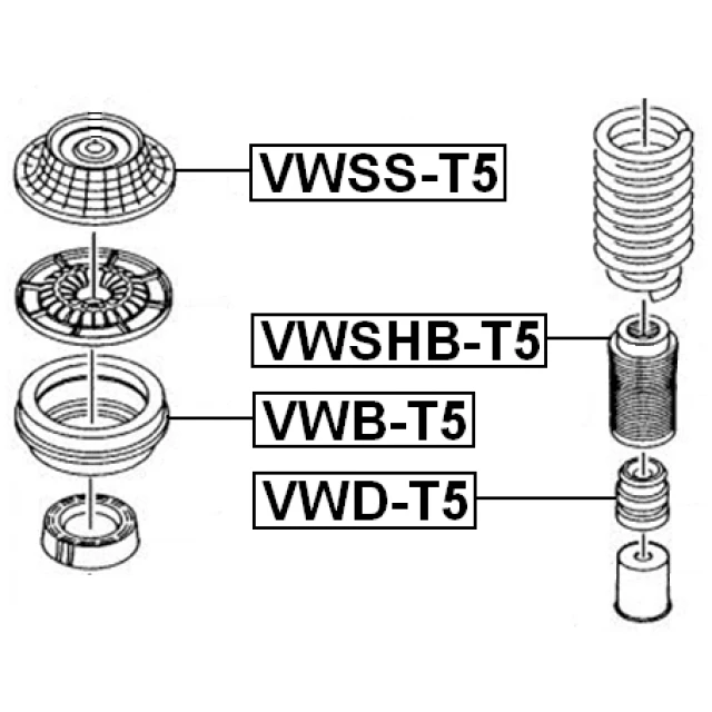 VWSHB-T5 FEBEST Защитный колпак / пыльник, амортизатор (фото 4)