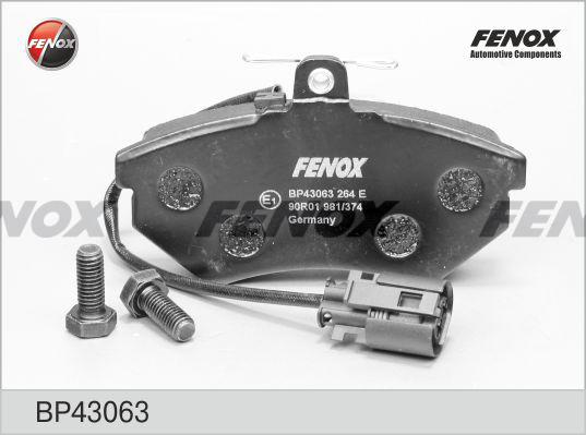 BP43063 FENOX Комплект тормозных колодок, дисковый тормоз (фото 2)