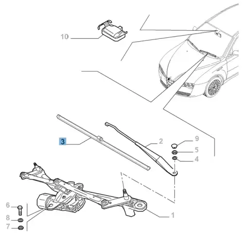 71805141 FIAT/ALFA/LANCIA Щетка стеклоочистителя alfa romeo (фото 1)