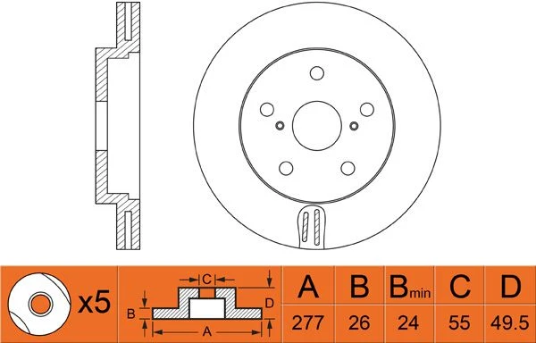 FR0312V FIT Тормозной диск (фото 3)