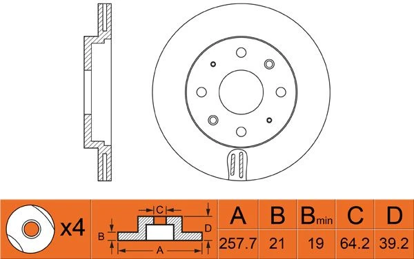 FR0486V FIT Тормозной диск (фото 3)