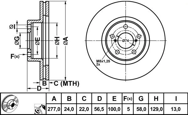 FR0120V FIT Тормозной диск (фото 1)