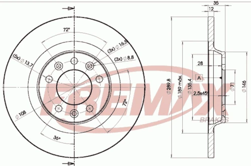 BD-4609 FREMAX Тормозной диск (фото 5)