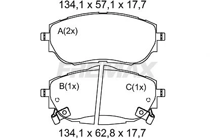 FBP-2512 FREMAX Комплект тормозных колодок, дисковый тормоз (фото 3)