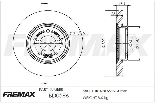 BD-0586 FREMAX Тормозной диск (фото 6)