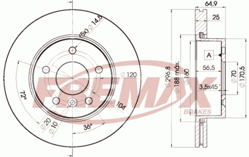 BD-2817 FREMAX Тормозной диск (фото 5)