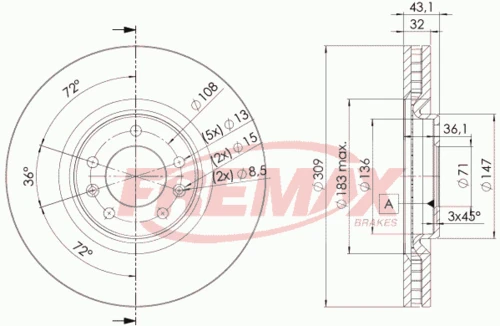 BD-4687 FREMAX Тормозной диск (фото 5)