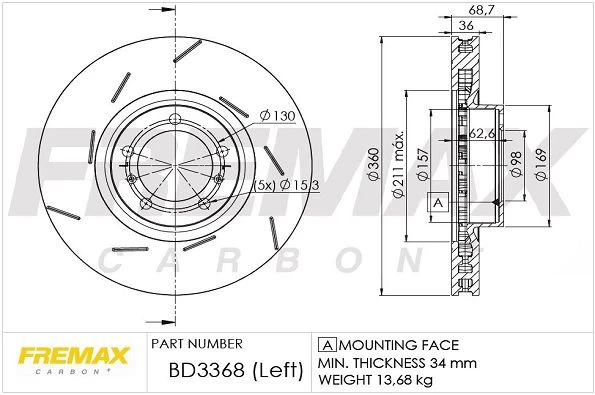 BD-3368 FREMAX Тормозной диск (фото 6)