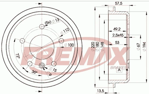 BD-0114 FREMAX Тормозной барабан (фото 3)