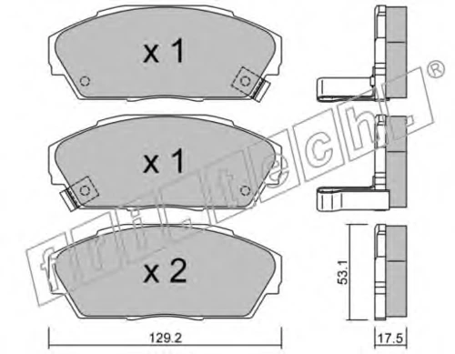 174.0 FRI.TECH. Комплект тормозных колодок, дисковый тормоз (фото 2)