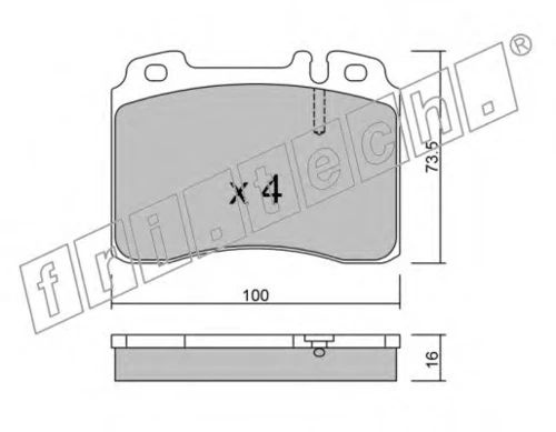 683.1 FRI.TECH. Комплект тормозных колодок, дисковый тормоз (фото 2)