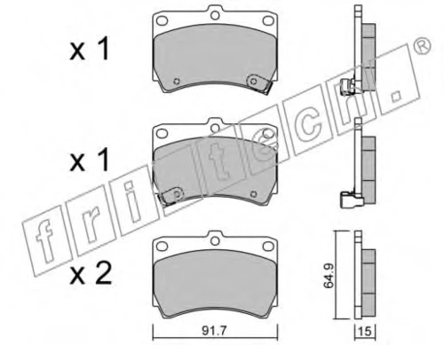 203.0 FRI.TECH. Комплект тормозных колодок, дисковый тормоз (фото 2)