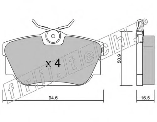 355.0 FRI.TECH. Комплект тормозных колодок, дисковый тормоз (фото 2)