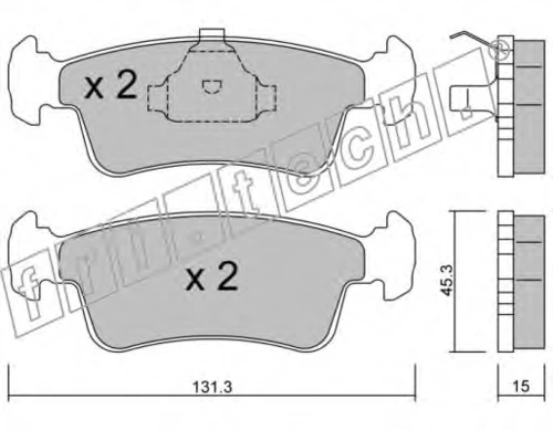 435.0 FRI.TECH. Комплект тормозных колодок, дисковый тормоз (фото 2)