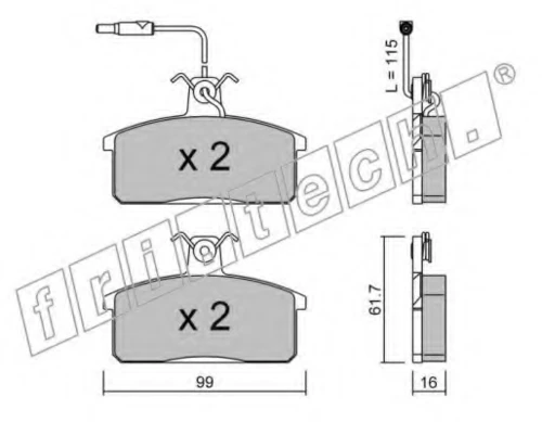 028.2 FRI.TECH. Комплект тормозных колодок, дисковый тормоз (фото 2)